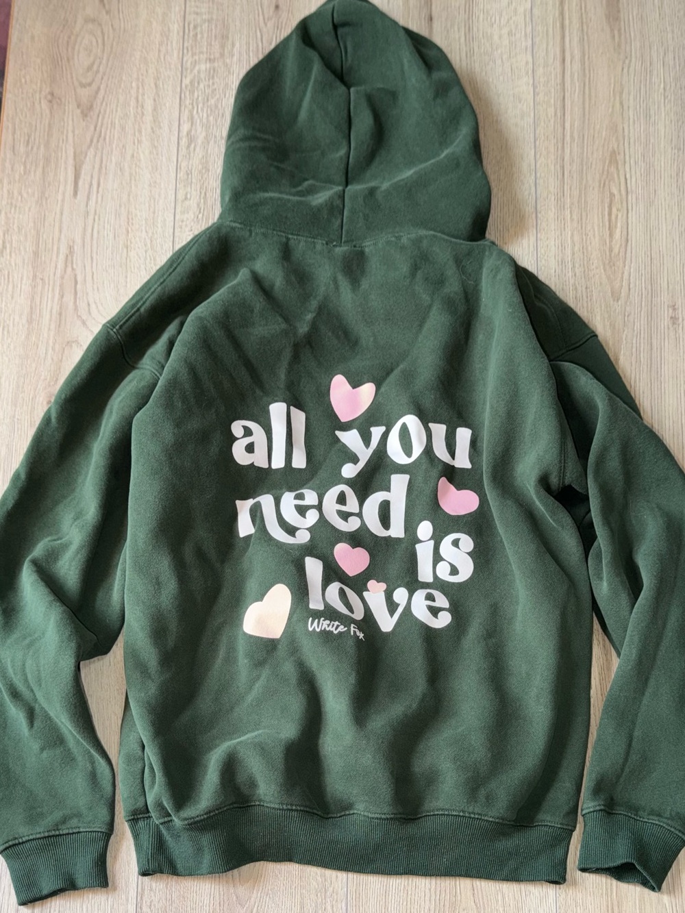 White Fox Forest Green Logo Hoodie sweatshirt hooded sweater - Picture 2 of 3